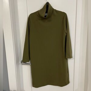 FRANK AND OAK Tunic Style Military Green Long sleeve Turtleneck Dress M